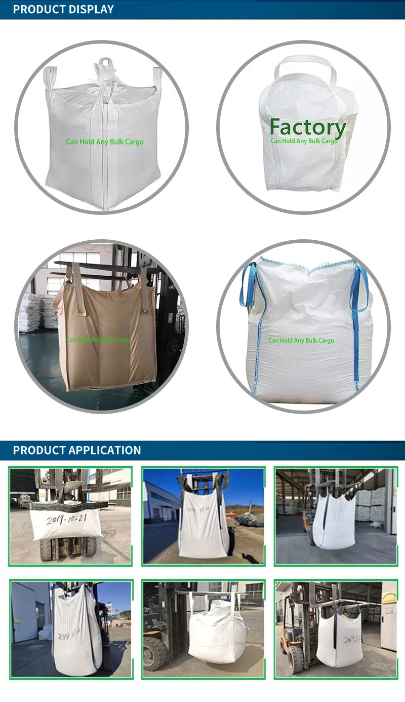 FIBC Ton Bag for Sale Large Industrial Plastic Jumbo Bag Custom Packing Big Sack 2000kg Bulk