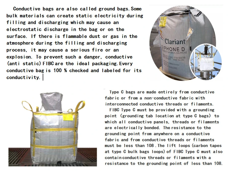 Manufacturer Anti Static Conductive Type C FIBC Bag