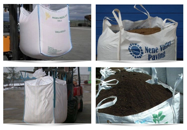 Factory Wholesale Circular Packaging Skip Container FIBC Big Bags Wood Pellets Bulk Bag with Conical Unloading System