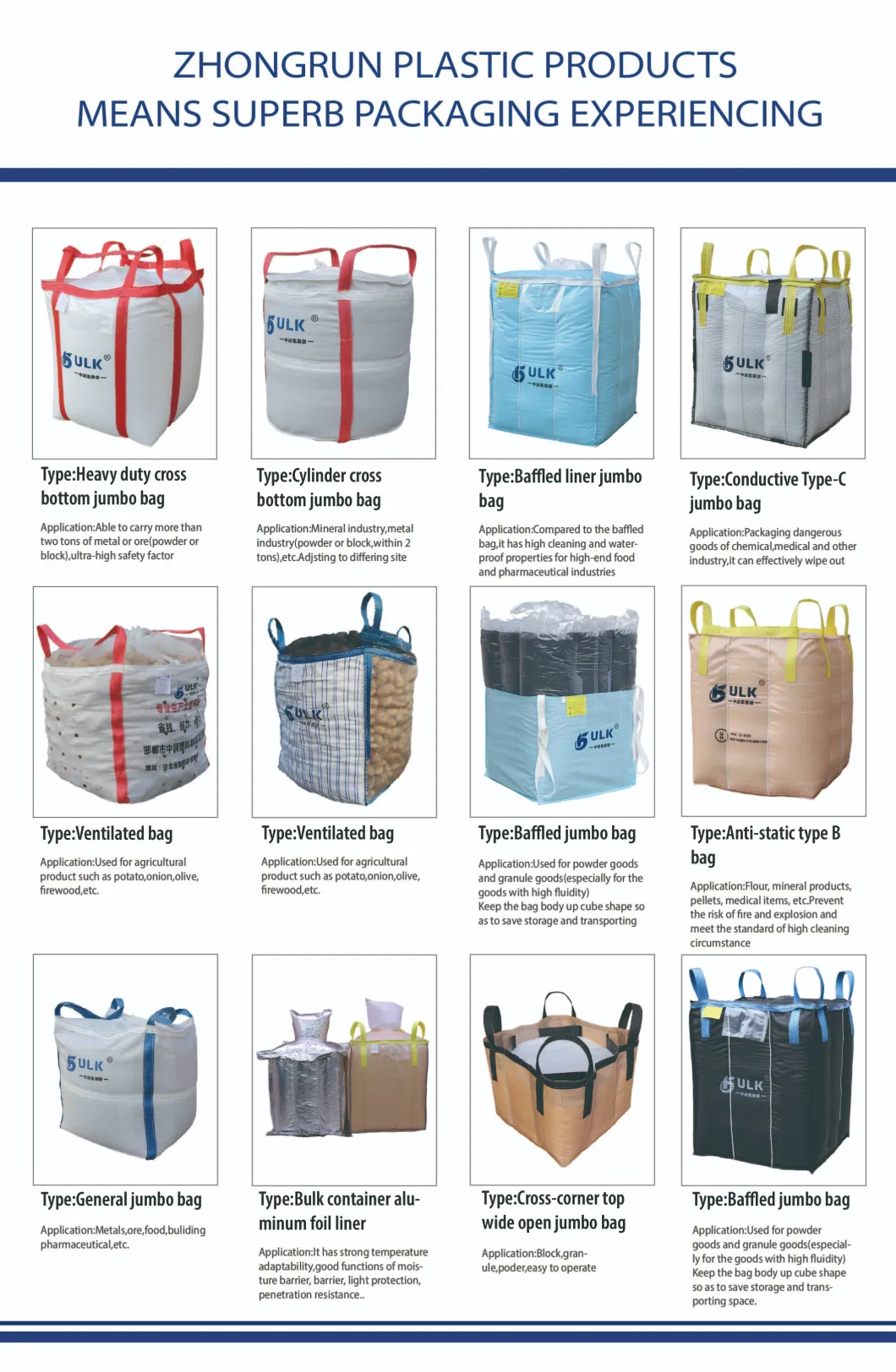 Standard Type of Fibcs for Bulk Powder Packaging Sand Bag