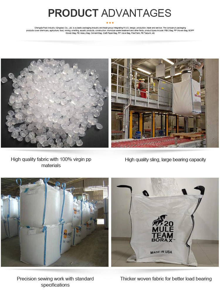 OEM Super Sack Coal Mineral Cement Jumbo Bag 1000kgs Big Chemical FIBC Bulk Bag Manufacturers