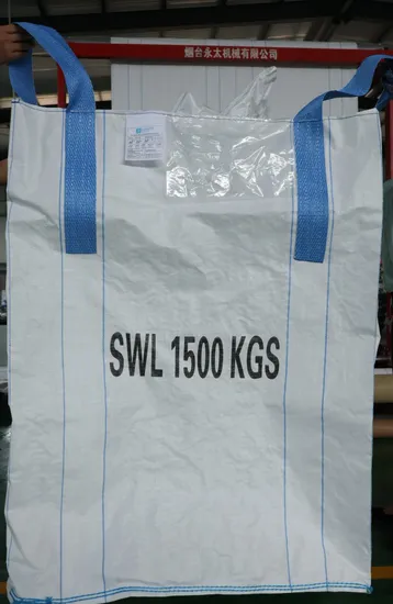 FIBC U Panel 4 Side Seam Loops Jumbo Bags with Spout Skirt 1000kg Super Sacos Woven Tubular Big Bag with Laminated Bags Flexible Bag Add UV Customized Bolsa