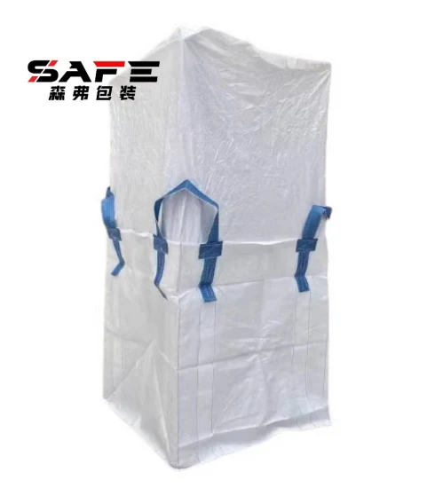 FIBC U Panel 4 Side Seam Loops Jumbo Bags with Spout Skirt 1000kg Super Sacos Woven Tubular Big Bag with Laminated Bags Flexible Bag Add UV Customized Bolsa