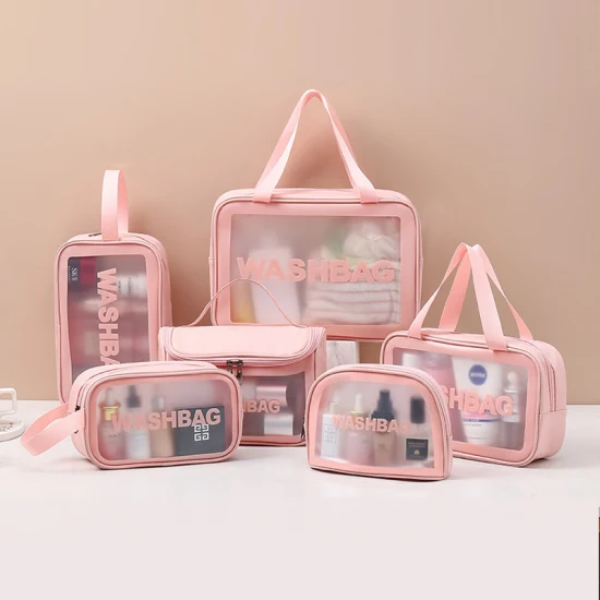 Large Capacity PVC Travel Cosmetic Bag Transparent Semi