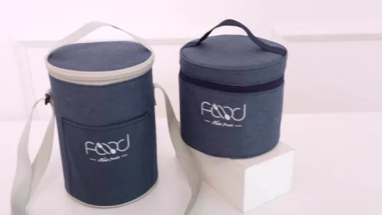 New Circular Insulated Cooler Box Aluminum Foil Portable Bento Bag Lunch Bag