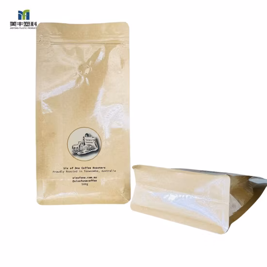 Biodegradable Kraft Paper Standing Window Pouch Spice/Salad/Sauce/Candy/Coffee/ Plastic Packaging Bags/Food Storage Zipper Bag for Zip Lock BPA Grade Packing